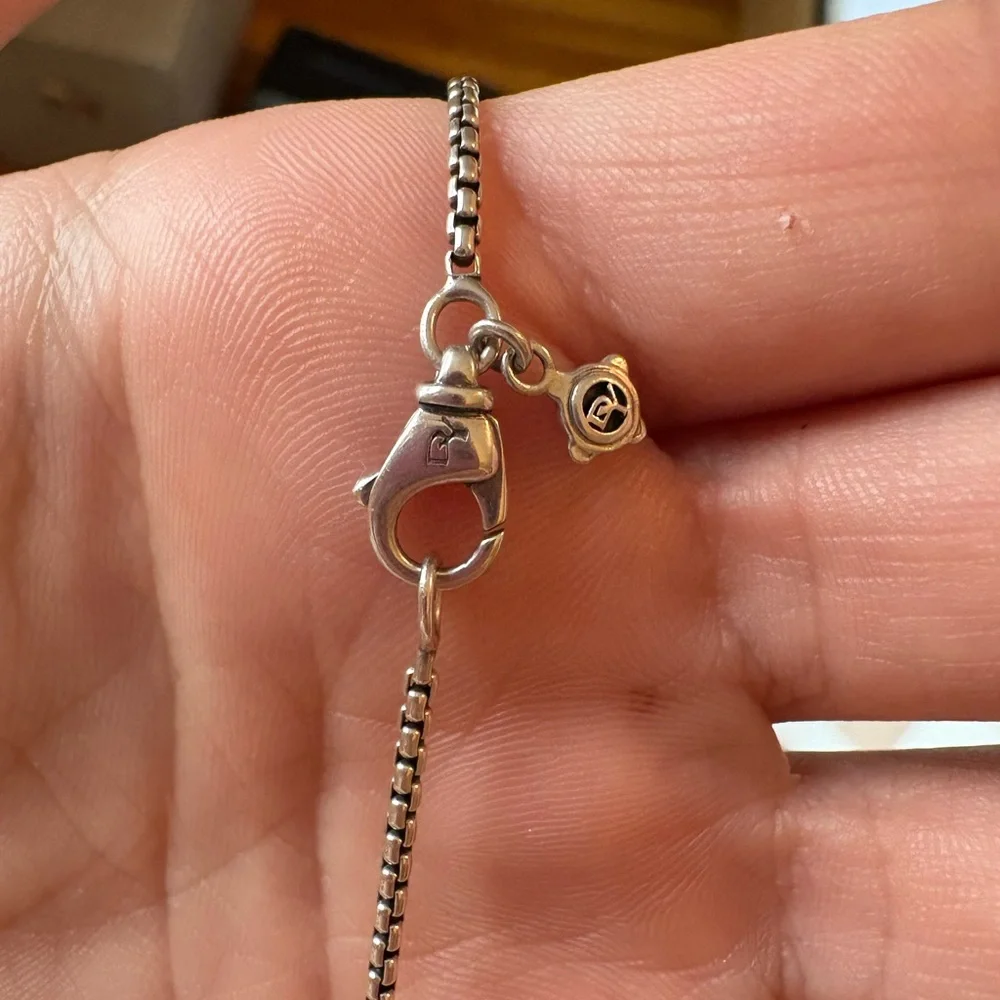 David Yurman Grey Titanium Box Chain Necklace - Picture 6 of 6